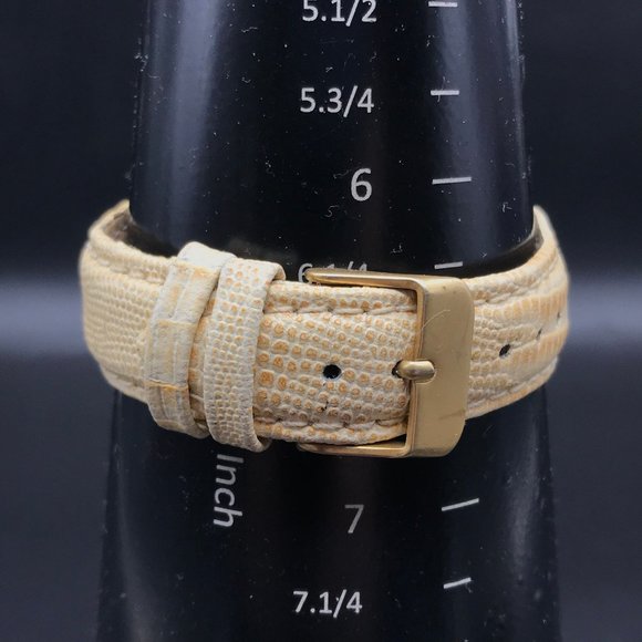 Vintage Gold Tone Japan Movement Watch Leather Band New Battery FSC:33822-1/F main image 5